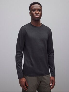 Reigning Champ Solotex Mesh Tiebreak Standard Long Sleeve Black Size Large